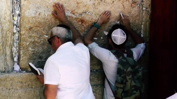 Jerusalem Israel Juni 2018 Blick Auf Unbekannte Die Morgens Vor — Stockvideo