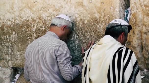 Jérusalem Israël Juin 2018 Vue Inconnus Gens Priant Devant Mur — Video