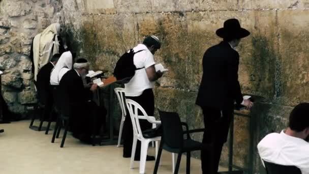 Jerusalem Israel Juni 2018 Visa Okända Personer Främre Västra Muren — Stockvideo