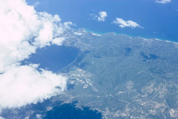 Öğleden Sonra 000 Feet Irtifada Akdeniz Deniz Kıyısında Havadan Görünümü — Stok fotoğraf