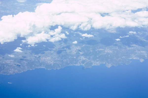 Aerial View Shores Mediterranean Sea 000 Feet Altitude Afternoon — Stock Photo, Image