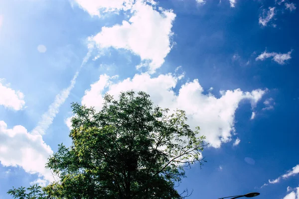 Fransa'da Reims yakınındaki manzara görünümünü