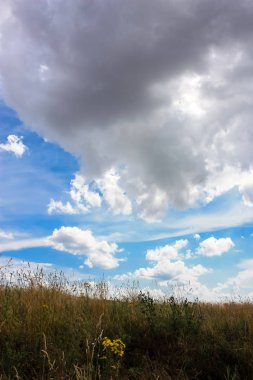 Doğa ve manzara Reims Fransa çevresinde bulutlu gökyüzü görünümü