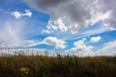 Doğa ve manzara Reims Fransa çevresinde bulutlu gökyüzü görünümü