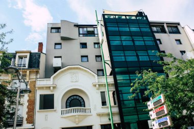 Reims Fransa 02 Temmuz 2018 Rue Buirette Sokağı'nda Reims şehir sabah binalarda görünümünü