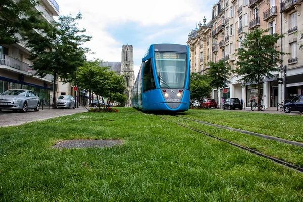 Reims Frankreich Juli 2018 Ansicht Der Straßenbahn Der Stadt Reims — Stockfoto