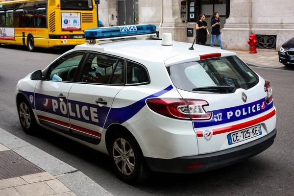 Reims Frankreich Juli 2018 Blick Auf Ein Französisches Polizeiauto Das — Stockfoto
