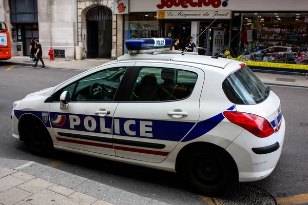 Реймс Франция Июль 2018 Вид Французской Полицейской Машины Припаркованной Улице — стоковое фото