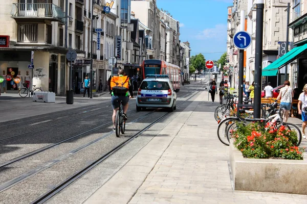 Reims Fransa Temmuz 2018 Reims Street Öğleden Sonra Fransız Polis — Stok fotoğraf