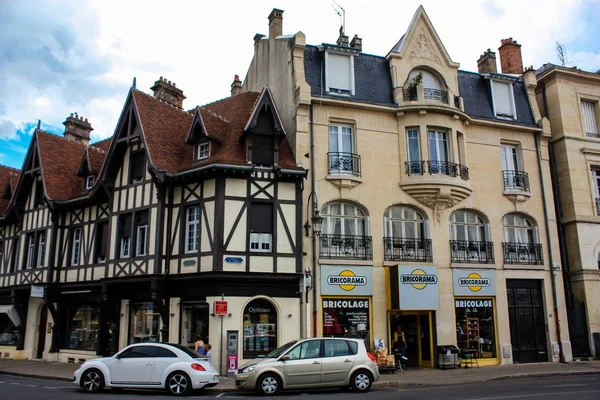 Reims France Juillet 2018 Vue Bâtiment Traditionnel Historique Angle Rue — Photo