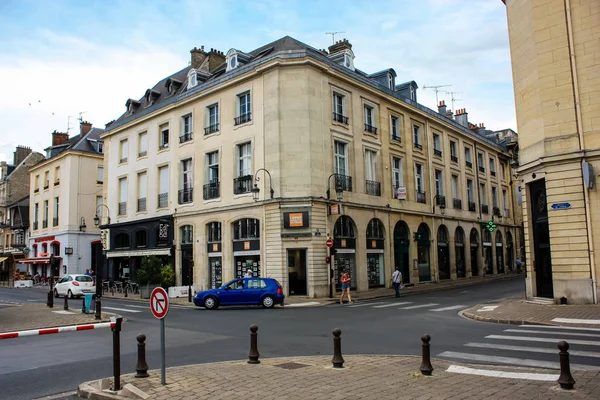 Reims Francia Julio 2018 Vista Del Edificio Tradicional Histórico Esquina — Foto de Stock