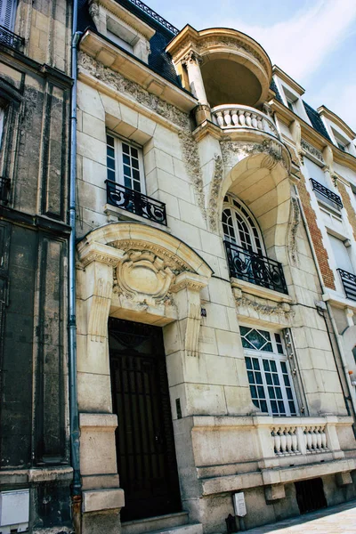 Reims Francia Julio 2018 Vista Edificios Calle Rue Buirette Ciudad —  Fotos de Stock