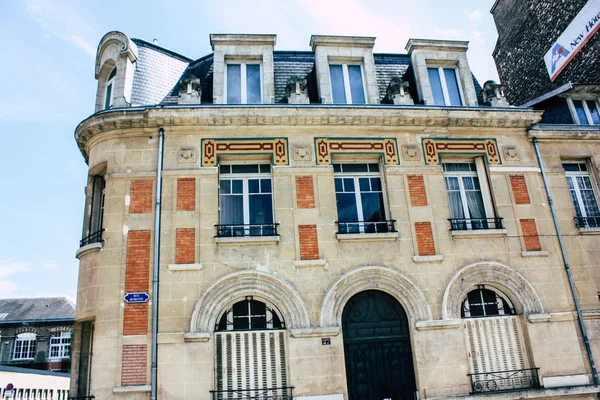 Reims 프랑스 2018 아침에 Reims의 도시에서 Rue Buirette 거리에 건물의 — 스톡 사진