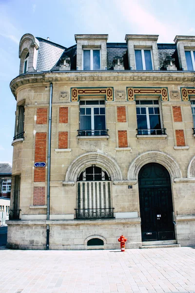 Reims França Julho 2018 Vista Edifícios Rua Rue Buirette Cidade — Fotografia de Stock