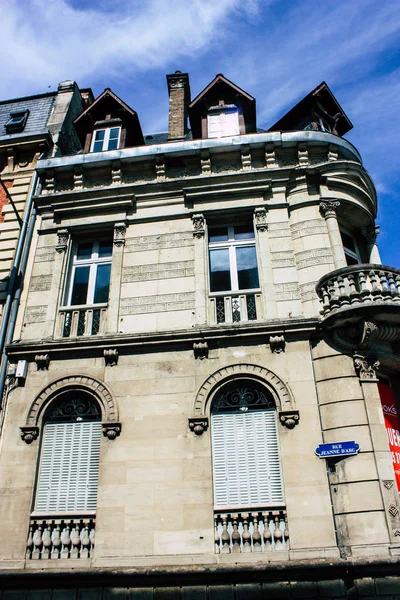 Reims Francia Julio 2018 Vista Edificios Calle Rue Buirette Ciudad —  Fotos de Stock