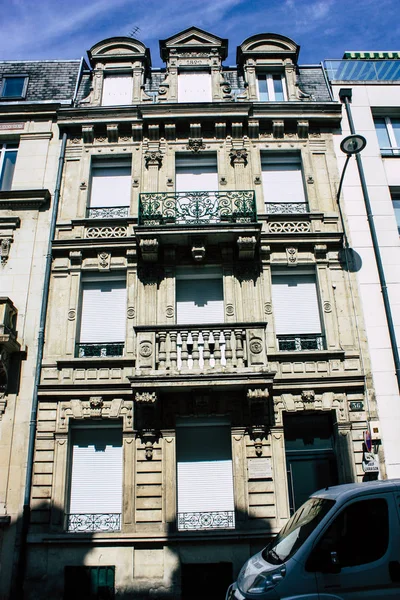 Reims Francia Julio 2018 Vista Edificios Calle Rue Buirette Ciudad —  Fotos de Stock