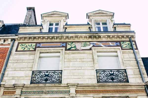 Reims Francja Lipca 2018 Widoku Budynków Rue Buirette Street Mieście — Zdjęcie stockowe