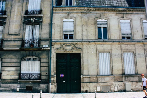 Reims França Julho 2018 Vista Edifícios Rua Rue Buirette Cidade — Fotografia de Stock