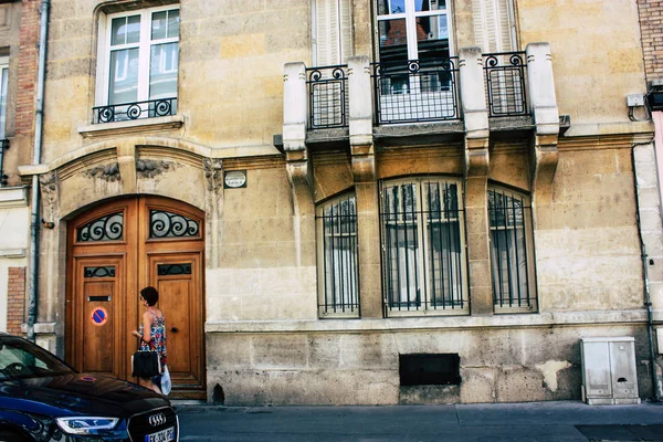 Reims Frankreich Juli 2018 Blick Auf Gebäude Der Rue Des — Stockfoto