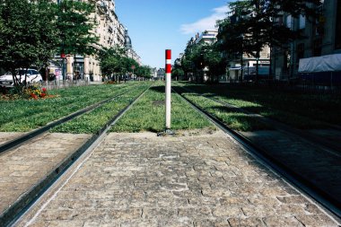 Reims Fransa 02 Temmuz 2018 görünümünü sabah Reims Fransa kentinde tramvay