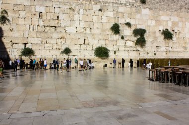 Kudüs İsrail 20 Haziran 2018 görüntülemek bilinmeyenli insanlar dua eden önü Western Wall Eski Kudüs şehri akşam