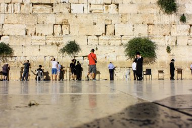 Kudüs İsrail 20 Haziran 2018 görüntülemek bilinmeyenli insanlar dua eden önü Western Wall Eski Kudüs şehri akşam