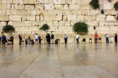 Kudüs İsrail 20 Haziran 2018 görüntülemek bilinmeyenli insanlar dua eden önü Western Wall Eski Kudüs şehri akşam