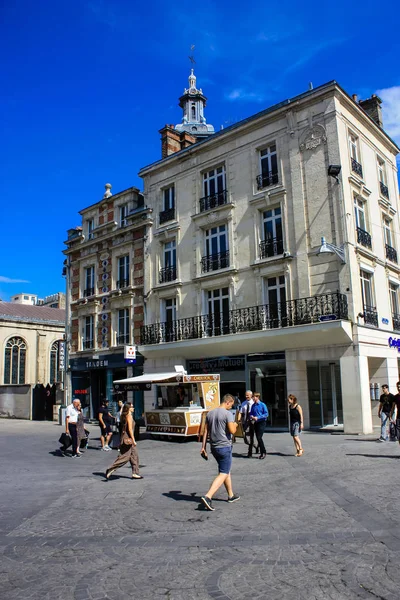 Reims Frankrijk Juli 2018 Weergave Van Gebouwen Place Erlon Bij — Stockfoto