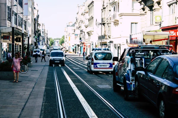 ランス フランス 2018 日午前中にフランスのランス市の路面電車の表示 — ストック写真