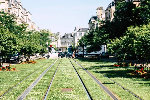 Reims France July 2018 View Tramway City Reims France Morning — Stock Photo, Image