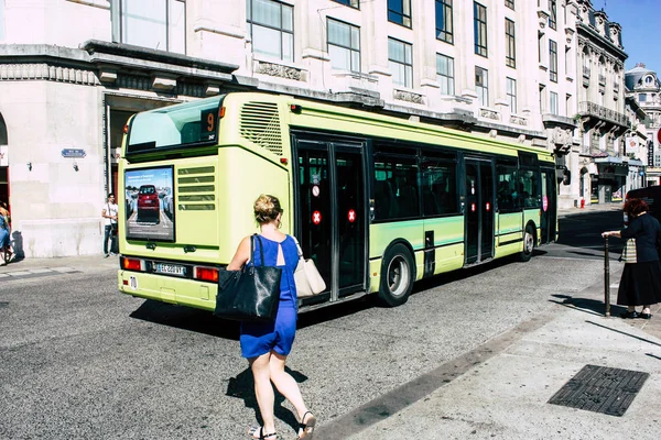 Реймс Франції Липня 2018 Подання Автобуса Громадського Транспорту Міста Реймс — стокове фото