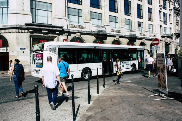 Reims Frankreich Juli 2018 Blick Auf Den Öffentlichen Verkehrsbus Der — Stockfoto