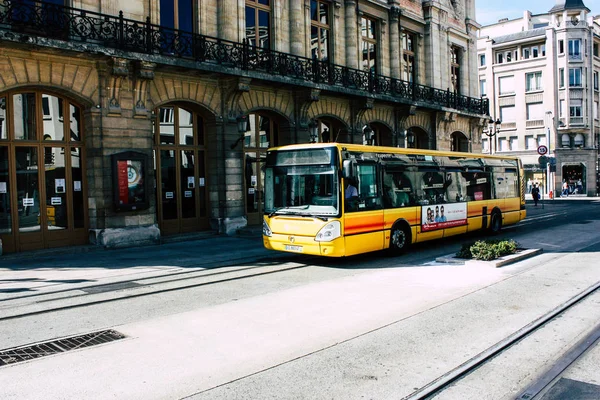 Reims France Juillet 2018 Vue Bus Des Transports Publics Ville — Photo