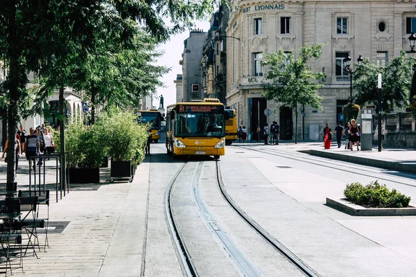 Reims France Juillet 2018 Vue Bus Des Transports Publics Ville — Photo