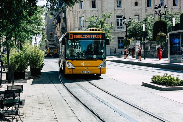 Reims Francja Lipca 2018 Widok Autobusu Transportu Publicznego Miasta Reims — Zdjęcie stockowe