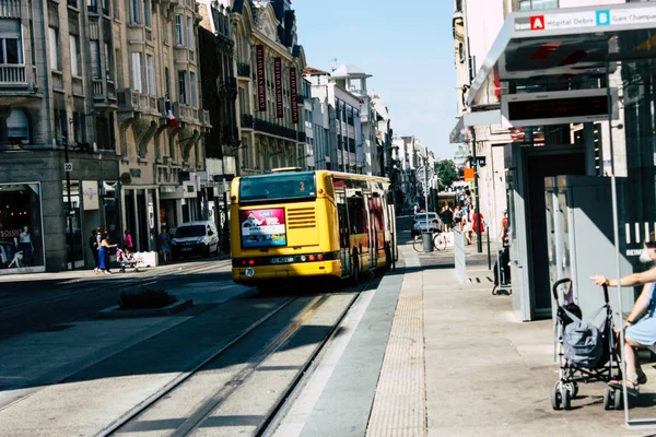 Reims França Julho 2018 Vista Ônibus Transporte Público Cidade Reims — Fotografia de Stock