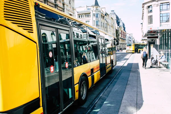 Reims France Juillet 2018 Vue Bus Des Transports Publics Ville — Photo