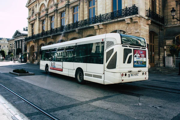 Reims Francia Julio 2018 Vista Del Autobús Transporte Público Ciudad — Foto de Stock