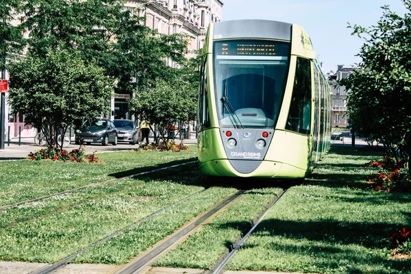 Reims Frankreich Juli 2018 Blick Auf Die Straßenbahn Der Stadt — Stockfoto