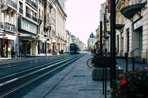 Reims France July 2018 View Tram Tramway City Reims France — Stock Photo, Image