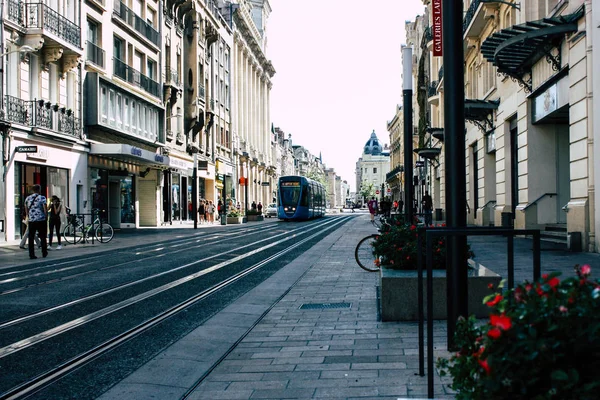 Reims Frankrijk Juli 2018 Uitzicht Tram Tram Van Stad Reims — Stockfoto