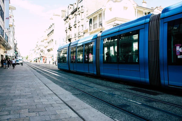 Reims Francia Julio 2018 Vista Del Tranvía Tranvía Ciudad Reims — Foto de Stock