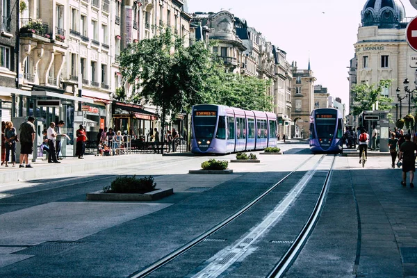 ランス フランス 2018 日朝フランスのランス市の路面電車トラム観 — ストック写真