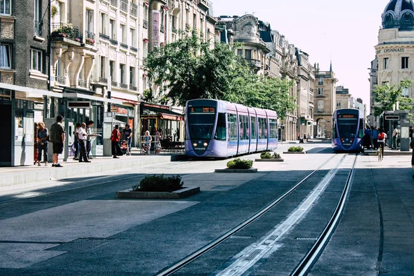 Reims France July 2018 View Tram Tramway City Reims France — Stock Photo, Image