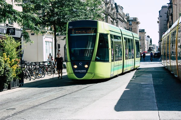 Reims France Juillet 2018 Vue Tramway Tramway Ville Reims France — Photo