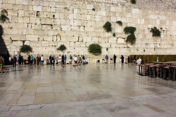 Jérusalem Israël Juin 2018 Vue Inconnus Gens Priant Devant Mur — Photo