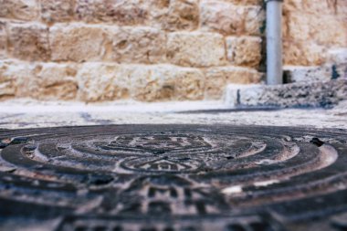 Kudüs İsrail 09 Haziran 2018 Eski Kudüs şehri, öğleden sonra zemin seviyesinden sokak görünümü