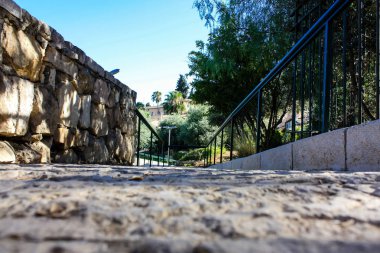 Kudüs İsrail 09 Haziran 2018 zemin seviyesine öğleden sonra Kudüs'ün sokak görünümü