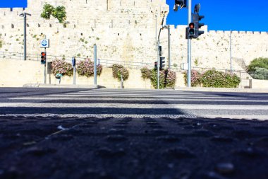 Kudüs İsrail 09 Haziran 2018 zemin seviyesine öğleden sonra Kudüs'ün sokak görünümü