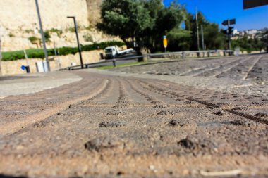 Kudüs İsrail 09 Haziran 2018 zemin seviyesine öğleden sonra Kudüs'ün sokak görünümü